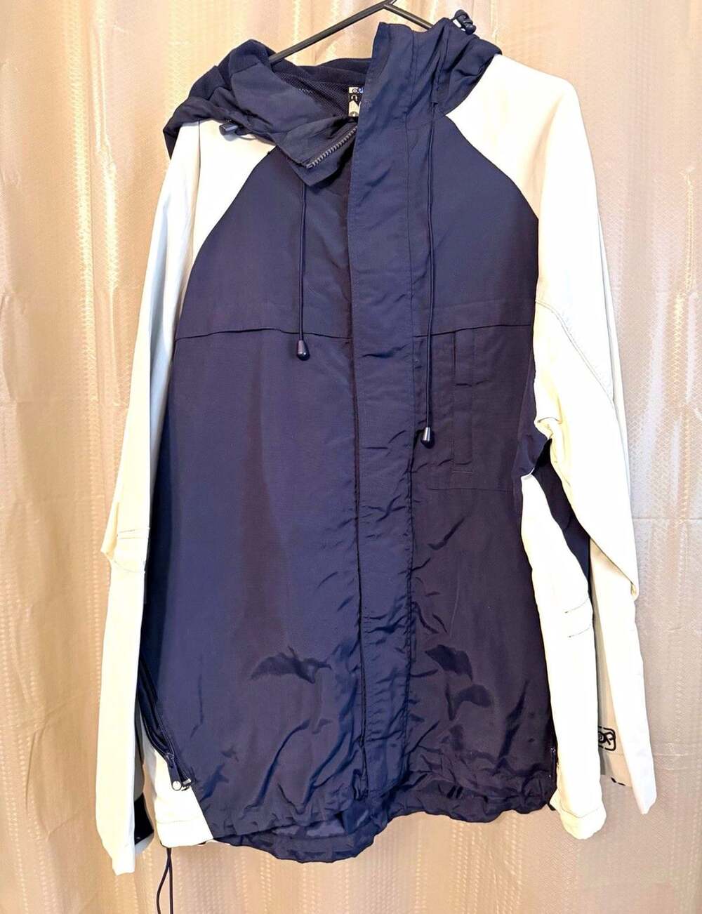 O'Neill Men’s Blue/White Hooded Full Zip Ski Jacket Colorblock Regular L